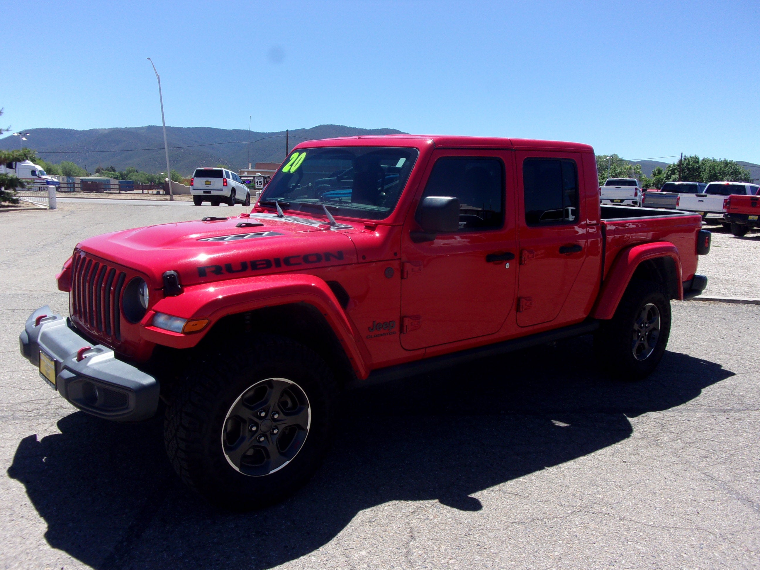 2020 Jeep Gladiator Rubicon in Red — front three-quarter view