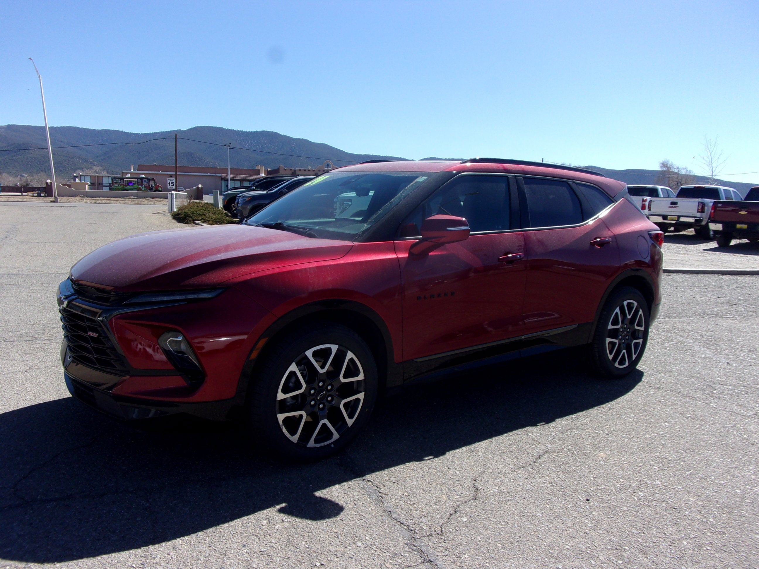 2024 Chevrolet Blazer RS in Radiant Red Tintcoat — front three-quarter view